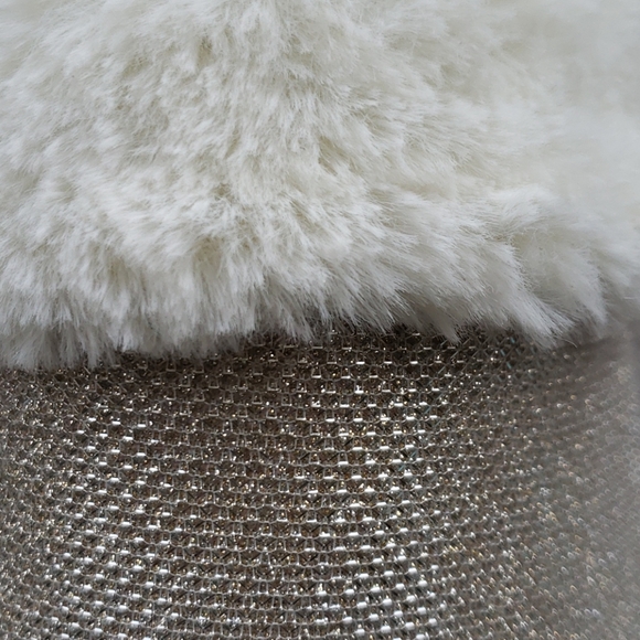 INC Faux Fur Lined Slippers Women's Size 11-12 Champagne Metallic Trend NWT - Picture 7 of 12